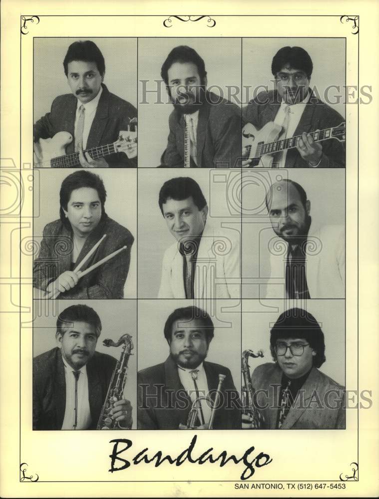 Press Photo Nine Members of the band Bandango, Entertainers, Musicians - Historic Images