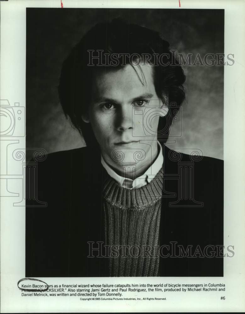 1985 Press Photo Actor Kevin Bacon in "Quiksilver" movie portrait - sap23512- Historic Images