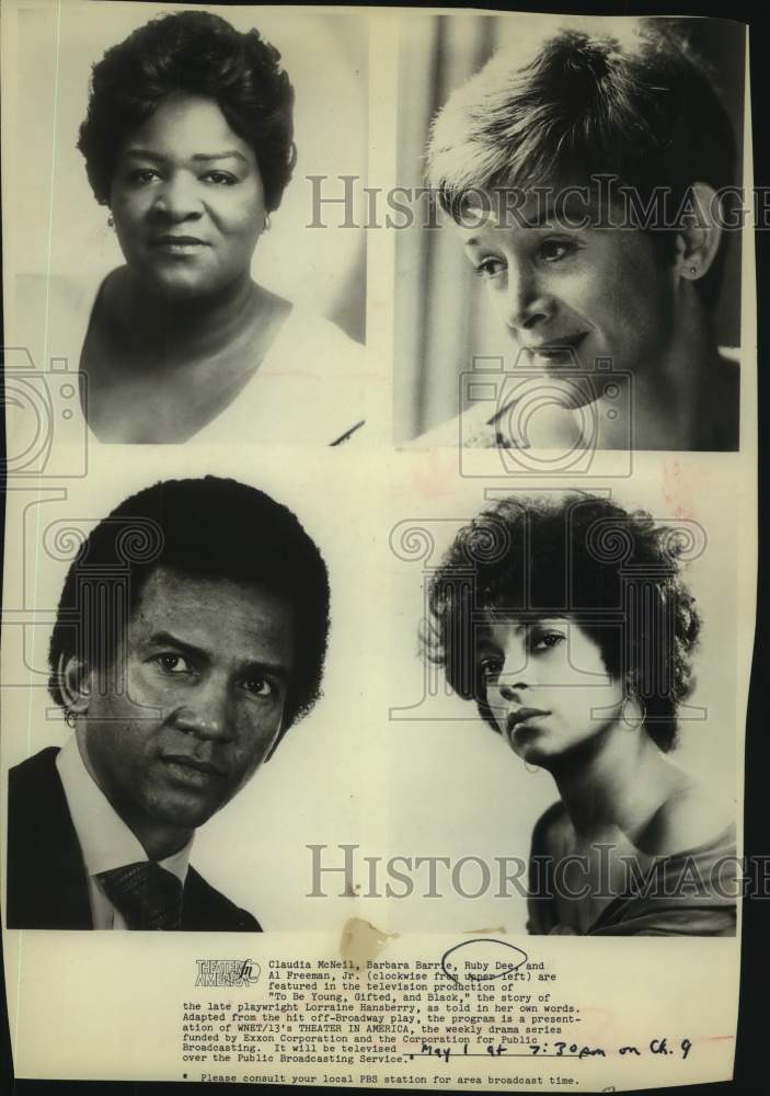 Press Photo Singer Ruby Dee with co-stars of "To Be Young, Gifted, and Black" - Historic Images