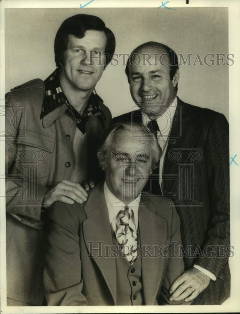 Press Photo Sportscaster Curt Gowdy with co-stars in portrait - sap23778 - Historic Images