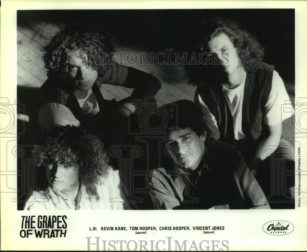 1989 Press Photo Four Members of the band The Grapes of Wrath, Entertainers - Historic Images