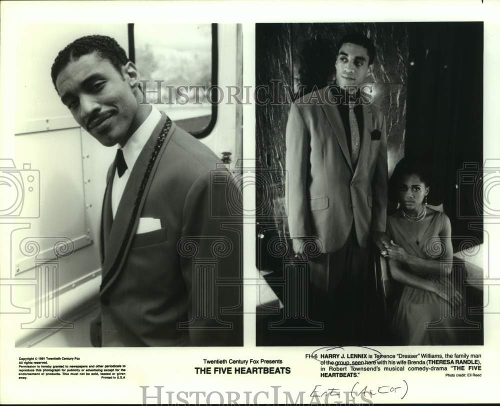 1991 Press Photo Actor Harry J. Lennix in &quot;The Five Heartbeats&quot; composite - Historic Images