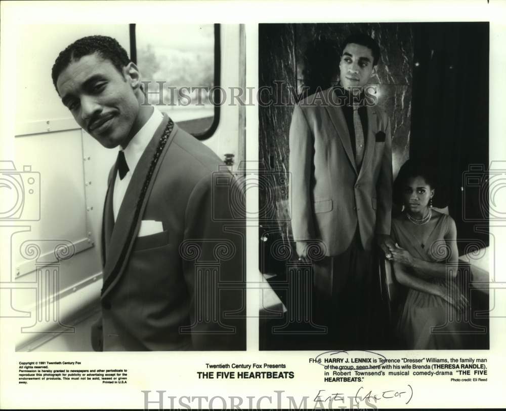 1991 Press Photo Actor Harry J. Lennix in "The Five Heartbeats" composite - Historic Images