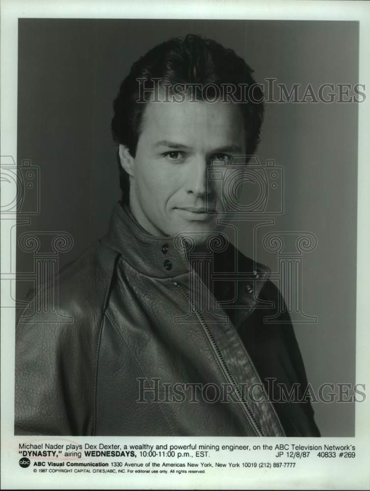 1987 Actor Michael Nader plays Dex Dexter on &quot;Dynasty&quot; on ABC-TV - Historic Images