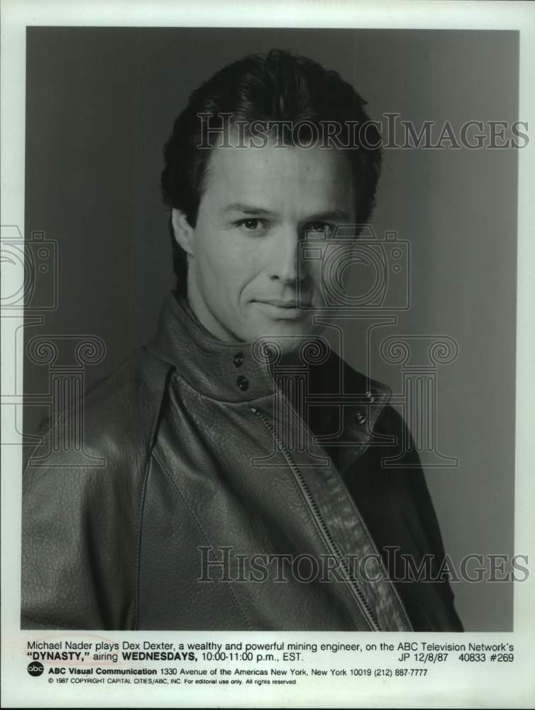 1987 Actor Michael Nader plays Dex Dexter on "Dynasty" on ABC-TV - Historic Images