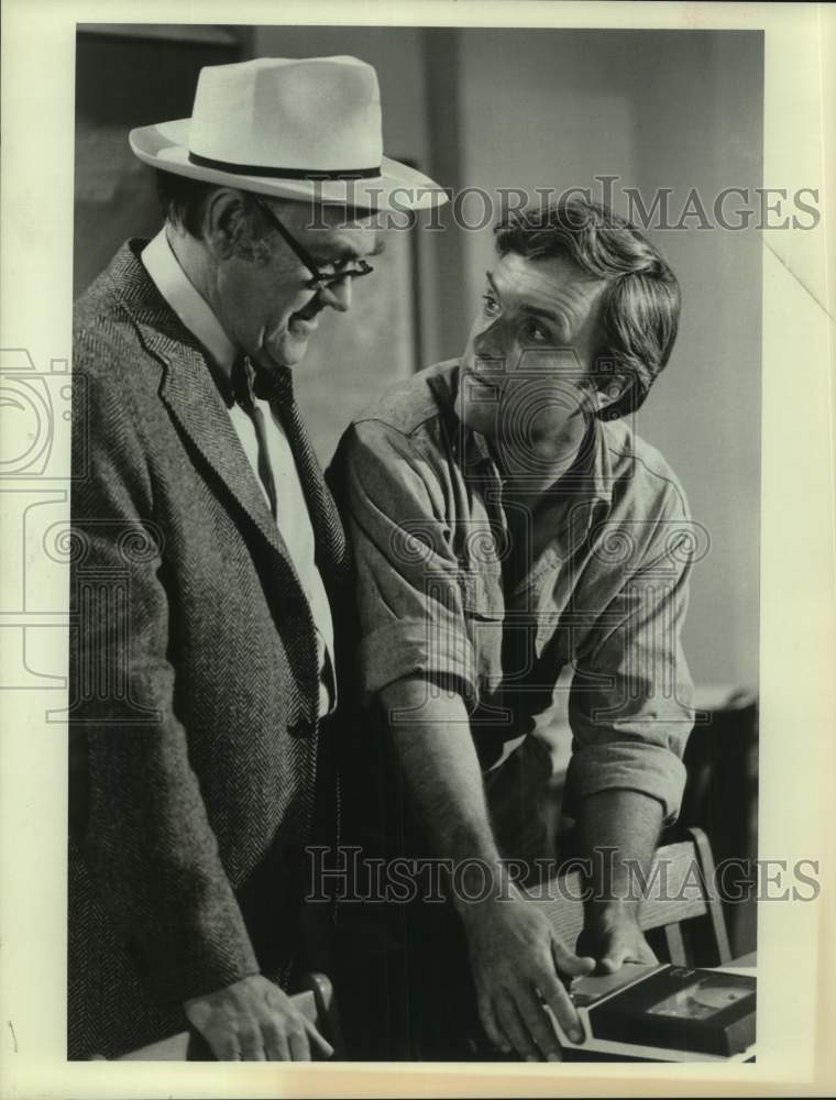 Press Photo John McIntire and Actor Ed Nelson in scene - Historic Images