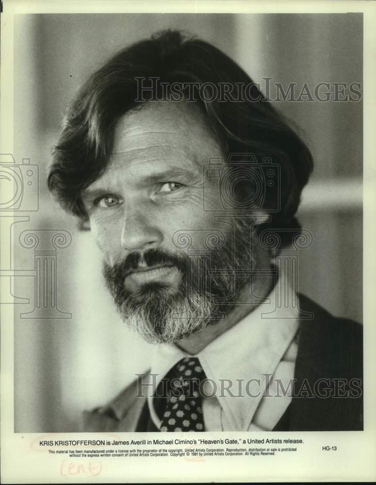 1981 Press Photo Kris Kristofferson in a scene from Heaven&#39;s Gate. - Historic Images