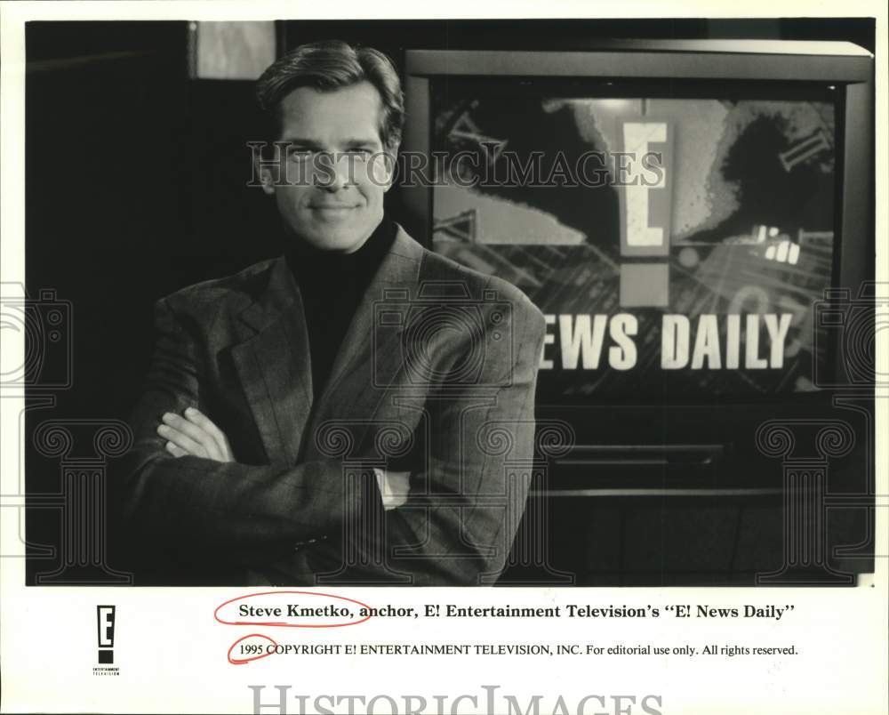 1995 Press Photo Anchor Steve Kmetko in "E! News Daily" - Historic Images