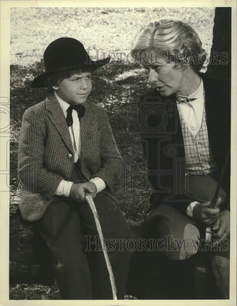 1983 Press Photo Vera Miles and David Friedman on Little House: A New Beginning. - Historic Images