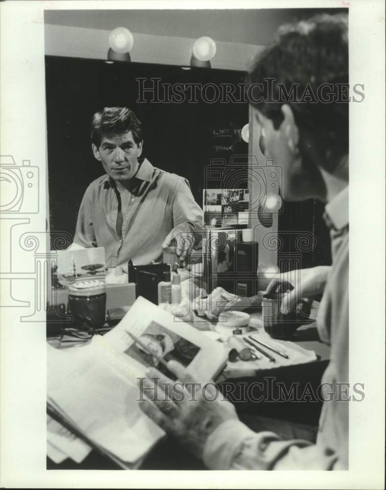 Actor Ian McKellen rehearsing for "Ian McKellen Acting Shakespeare" - Historic Images