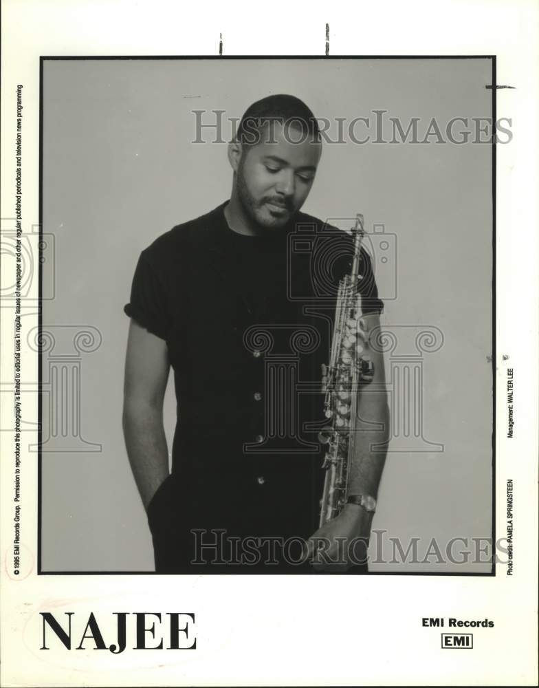 1995 Press Photo Musician Najee, Entertainer in portrait - Historic Images