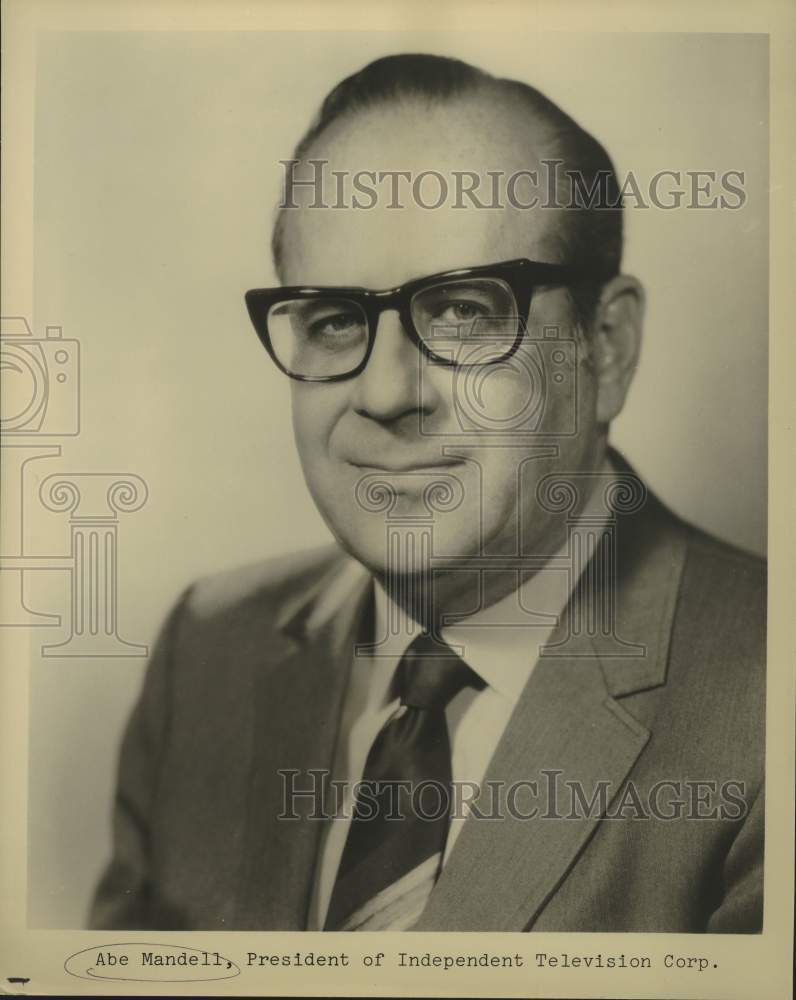 Press Photo Abe Mandell, President of Independent Television Corporation - Historic Images