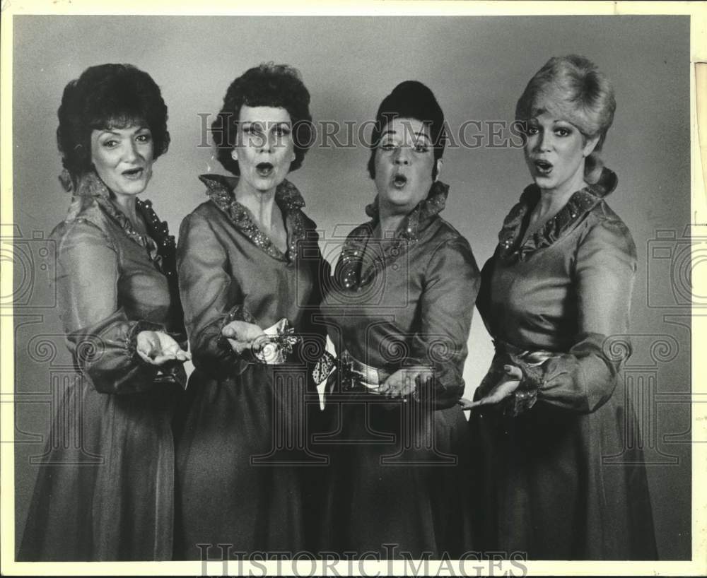 1983 Four members of the singing group Mission Belles in portrait - Historic Images