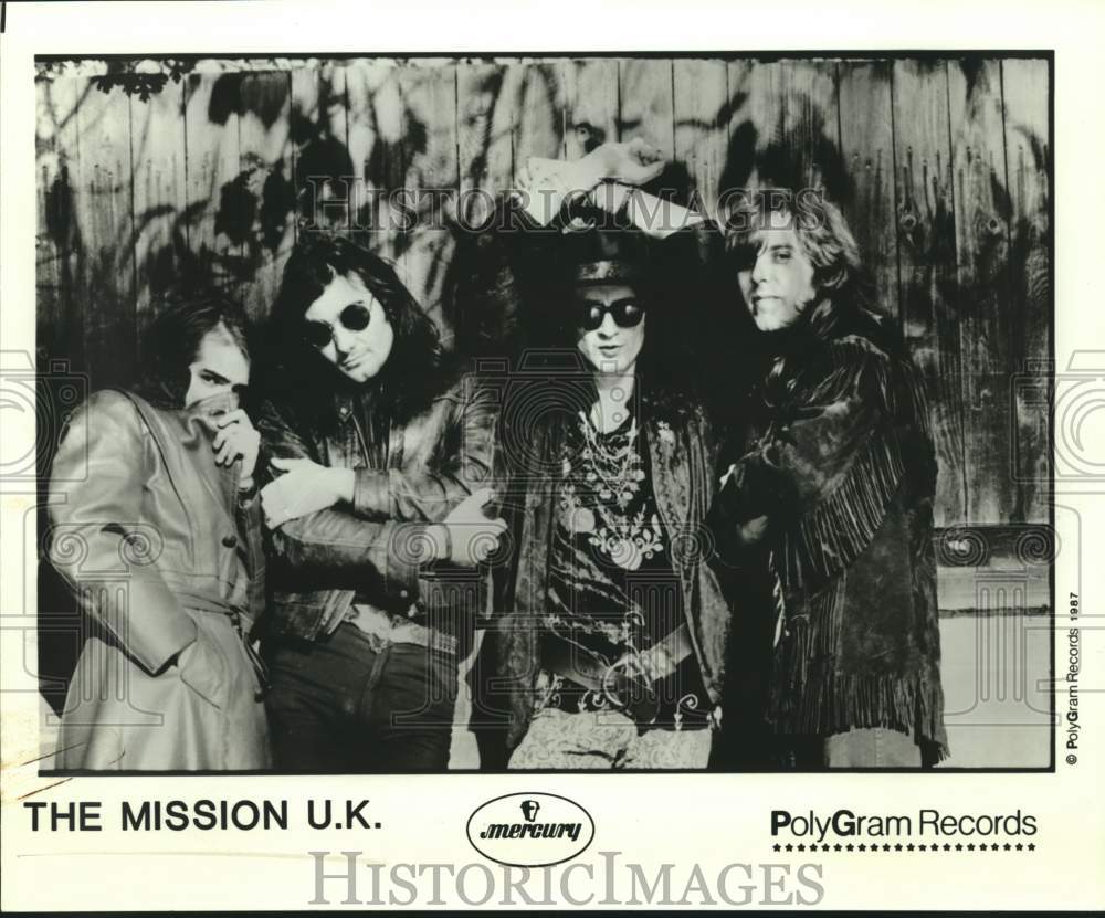 1987 Four Members of the band The Mission U.K., Entertainers, Musici - Historic Images