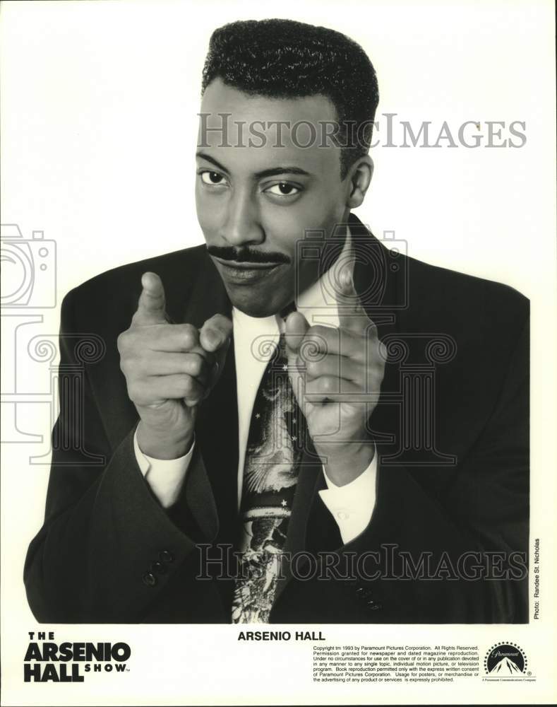 1993 Press Photo Entertainer Arsenio Hall in &quot;The Arsenio Hall Show&quot; - Historic Images