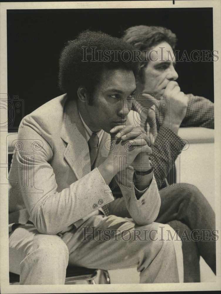 Press Photo Harold Miller and James Patterson on Purge's Place, on NBC. - Historic Images