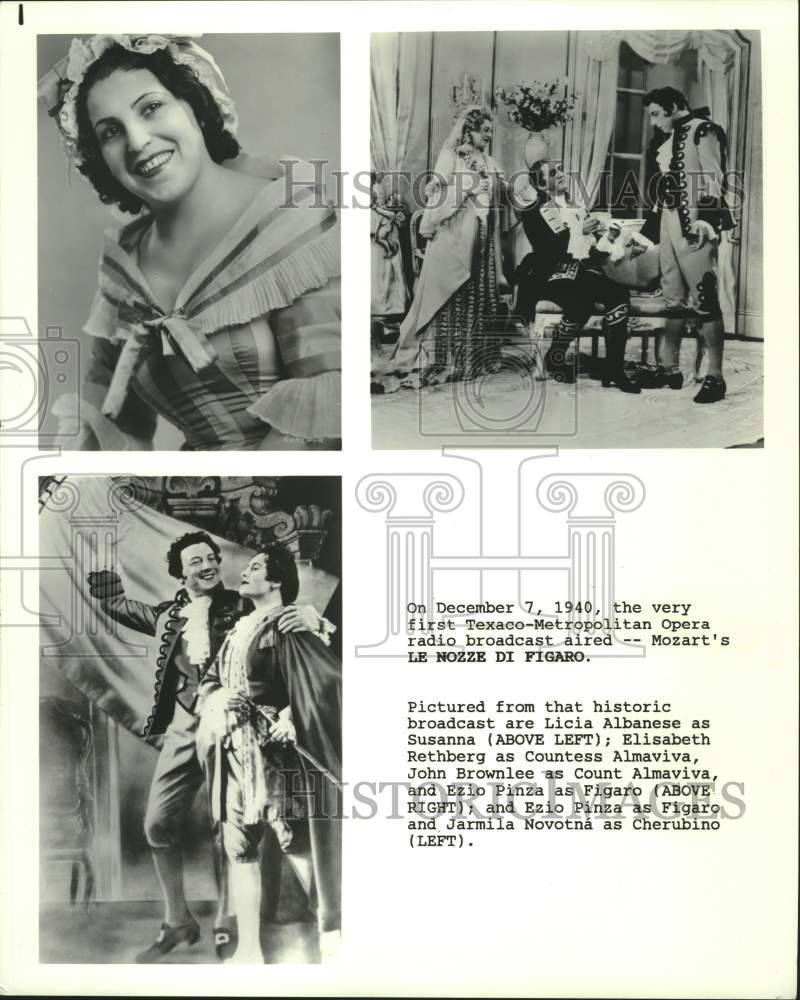 1940 Press Photo Licia Albanese with co-stars in Le Nozze Di Figaro composite - Historic Images