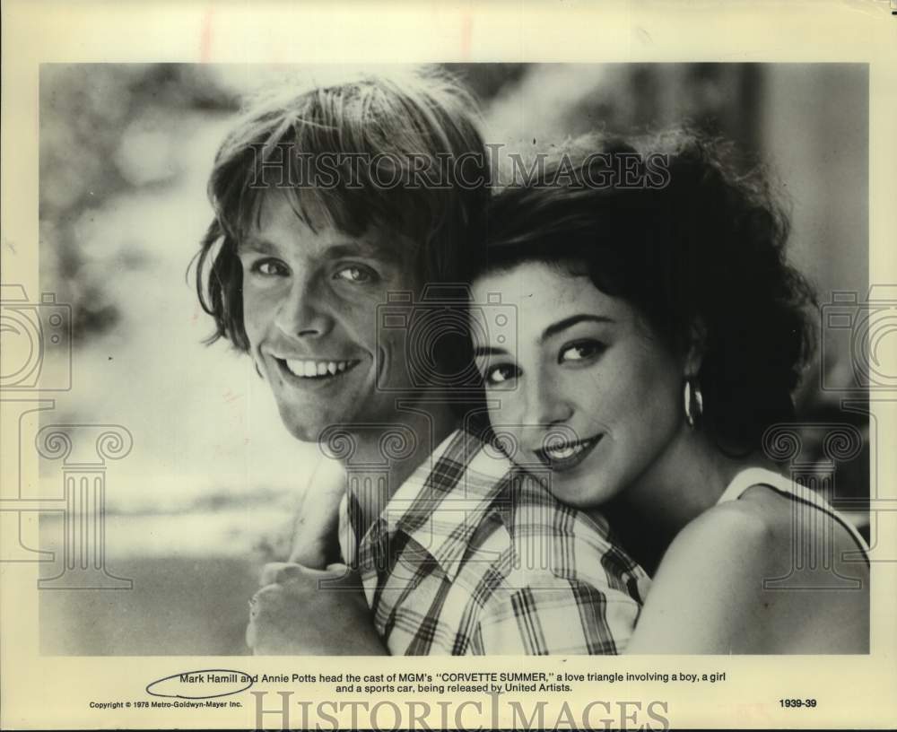 1978 Actors Mark Hamill and Annie Potts in "Corvette Summer" movie - Historic Images