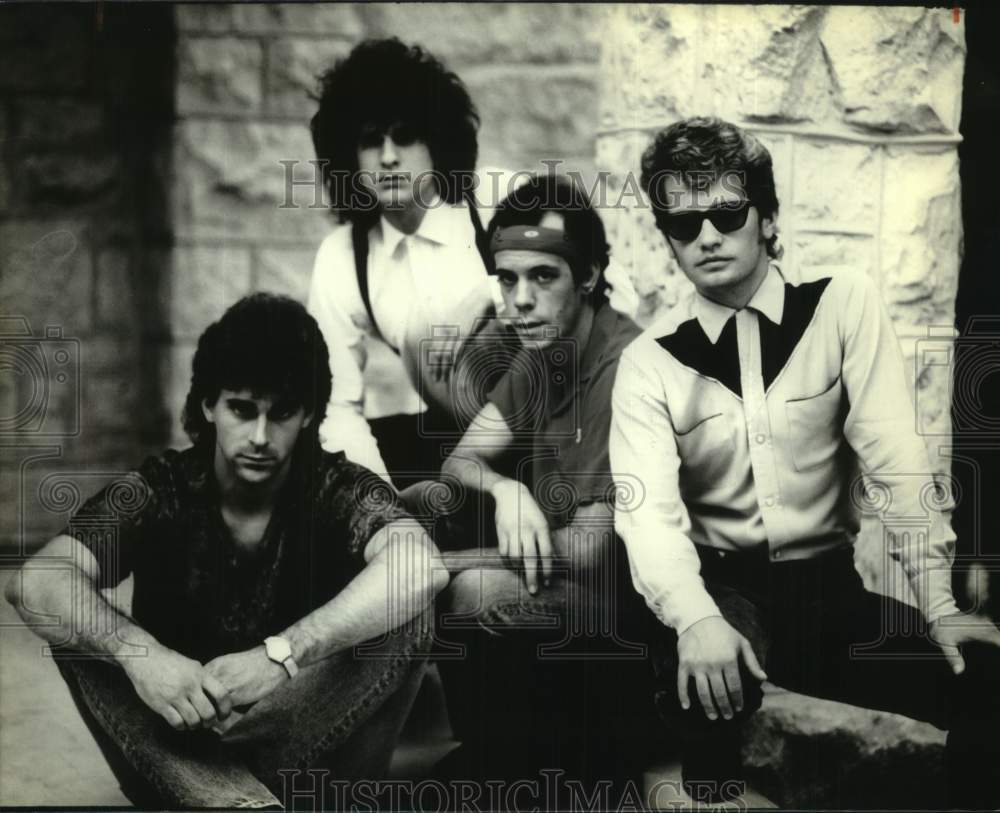 Press Photo Four Members of the band Hell&#39;s Cafe, Musicians, Entertainers - Historic Images