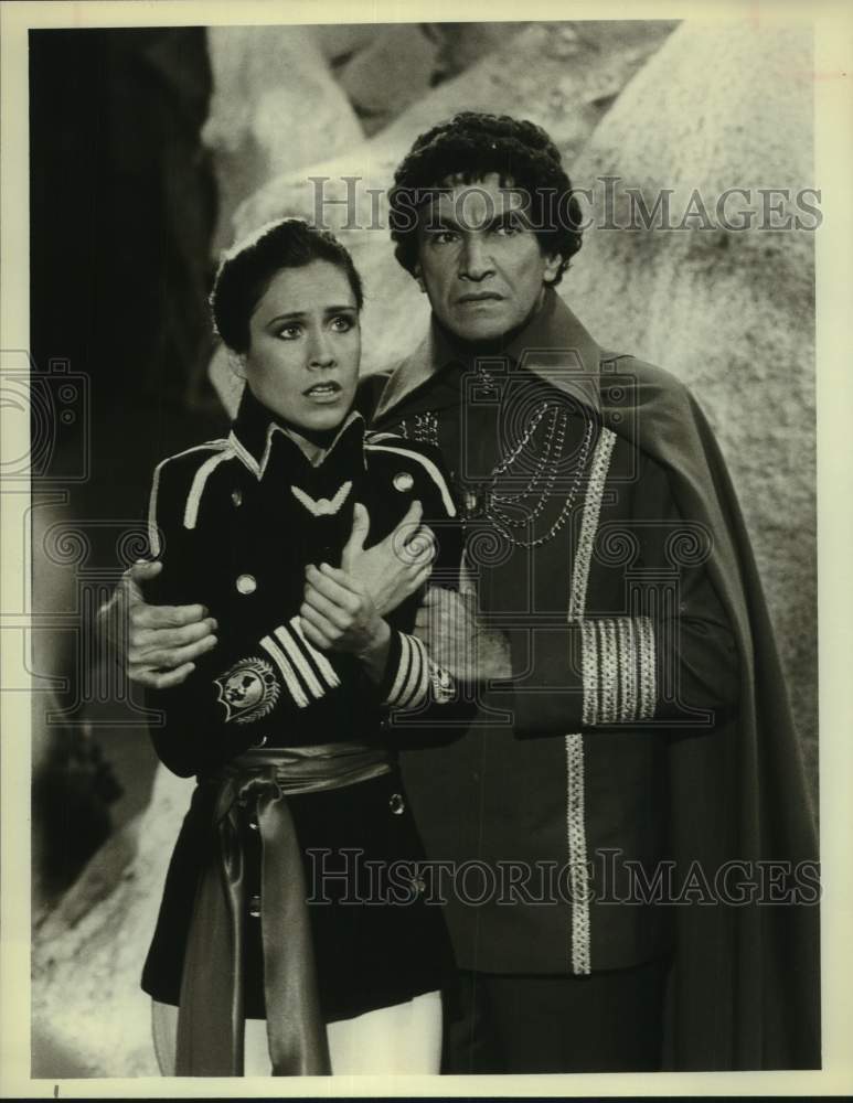 Actor Mark Lenard with Actress in &quot;Buck Rogers&quot; on Television - Historic Images