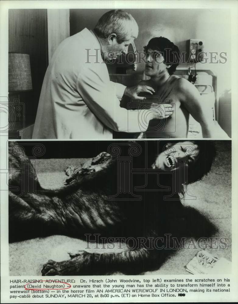 Press Photo Actor John Woodvine, co-stars in &quot;An American Werewolf in London&quot; - Historic Images
