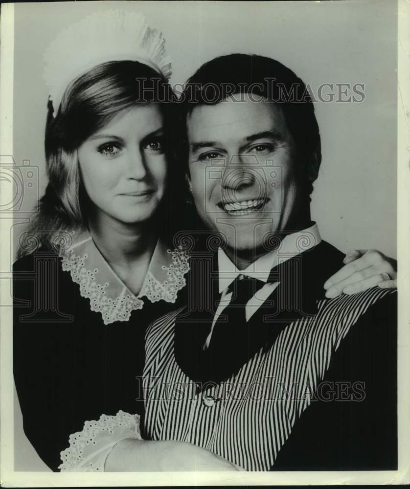 Press Photo Actor Larry Hagman with Actress in closeup show portrait - Historic Images