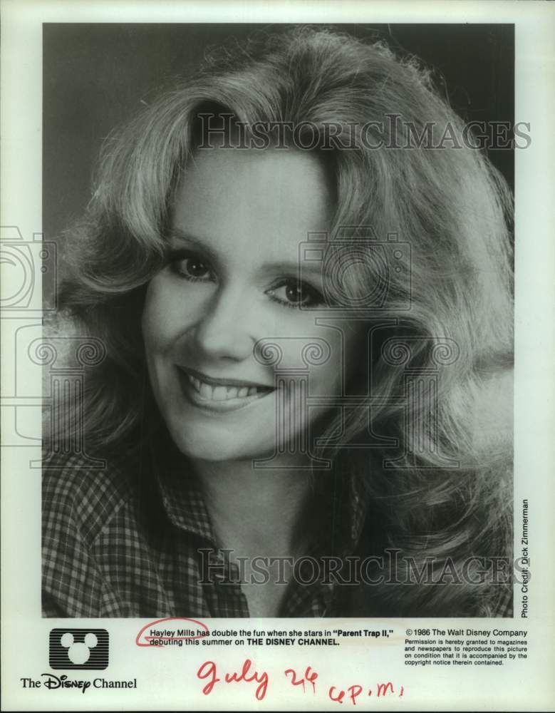 1986 Press Photo Actress Hayley Mills in "Parent Trap II" on The Disney Channel - Historic Images