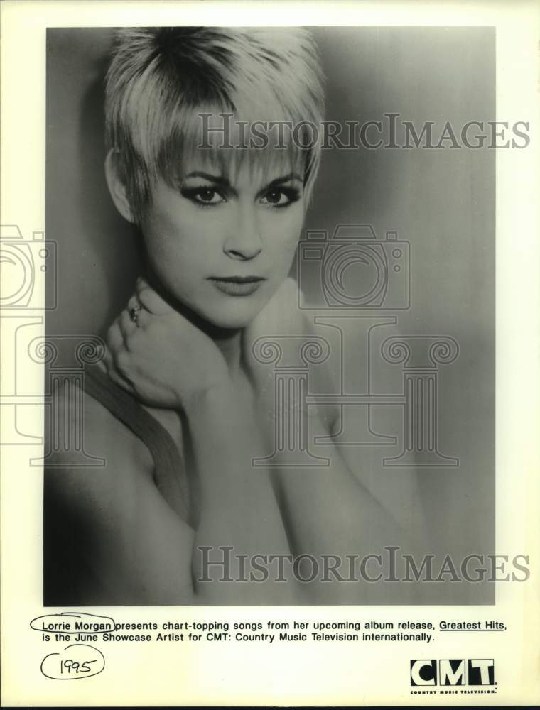 1995 Singer Lorrie Morgan on CMT: Country Music Television Show - Historic Images