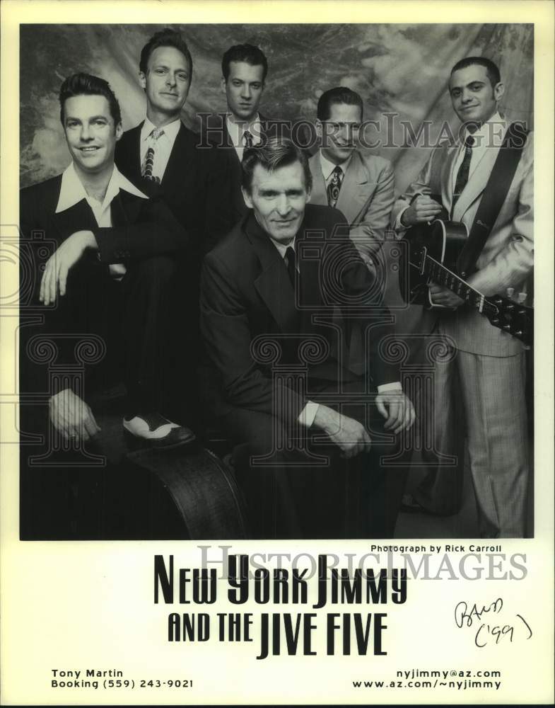 1999 Press Photo New York Jimmy and the Jive Five band, Entertainers, Musicians - Historic Images