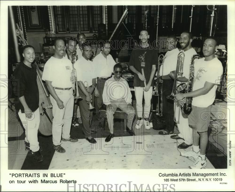 Press Photo Members of Portraits in Blue on tour with Marcus Roberts. - Historic Images