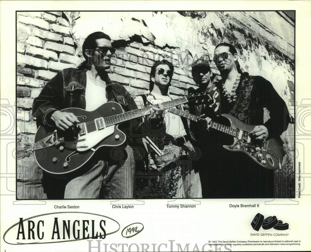 1992 Press Photo Four Members of the band Arc Angels, Entertainers - Historic Images