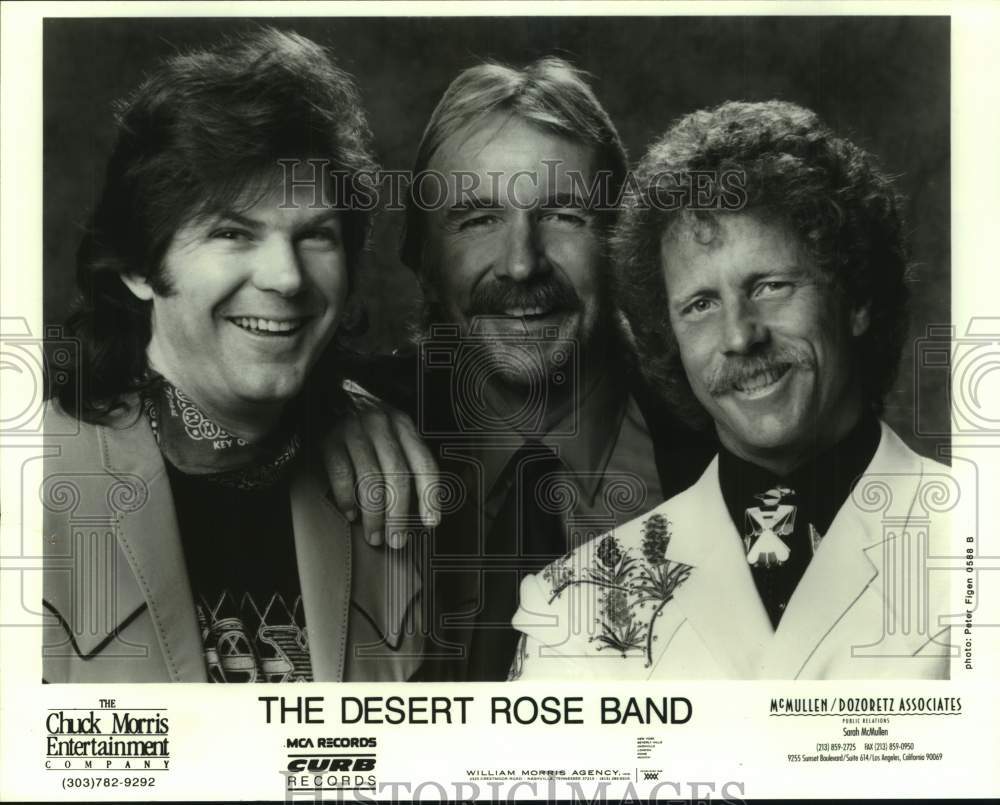 1988 Press Photo Three Members of The Desert Rose Band, Entertainers - Historic Images