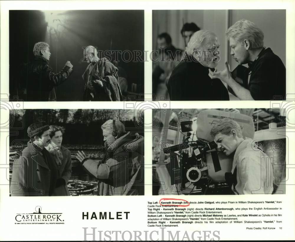 1996 Press Photo Director Kenneth Branagh directs Actors in &quot;Hamlet&quot; composite - Historic Images