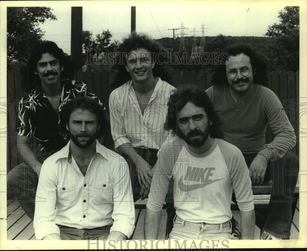 1981 Five Members of the band Black Rope, Entertainers, Musicians - Historic Images
