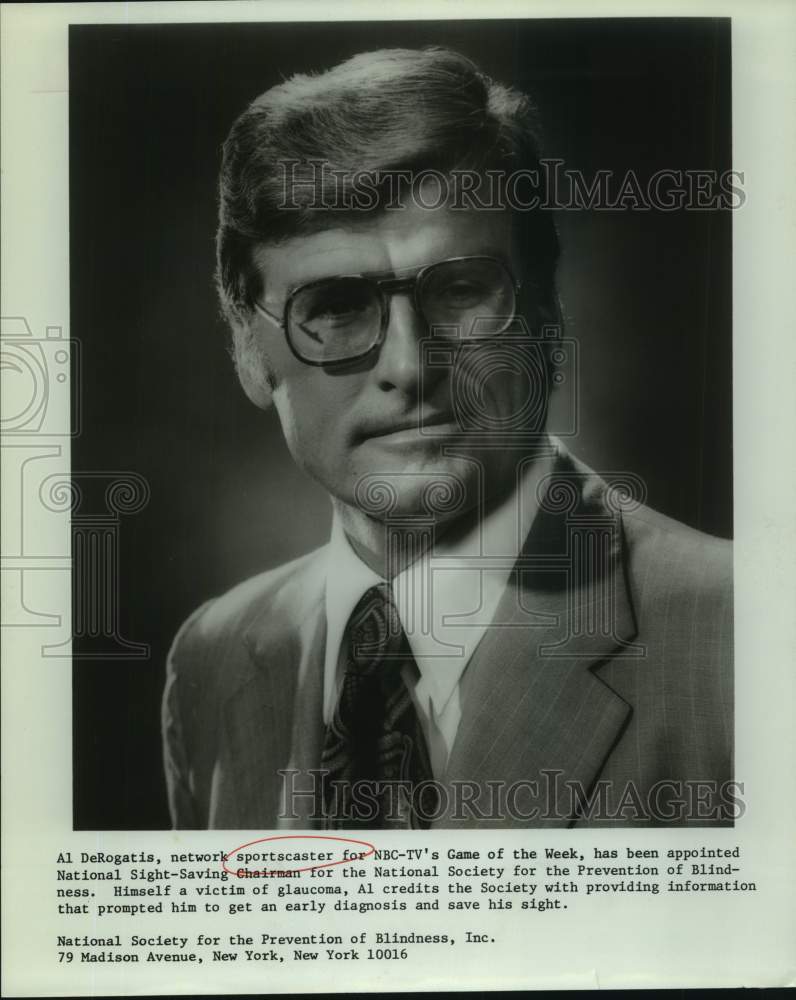 Press Photo NBC Sportscaster Al DeRogatis for "Game of the Week" - sap30661- Historic Images