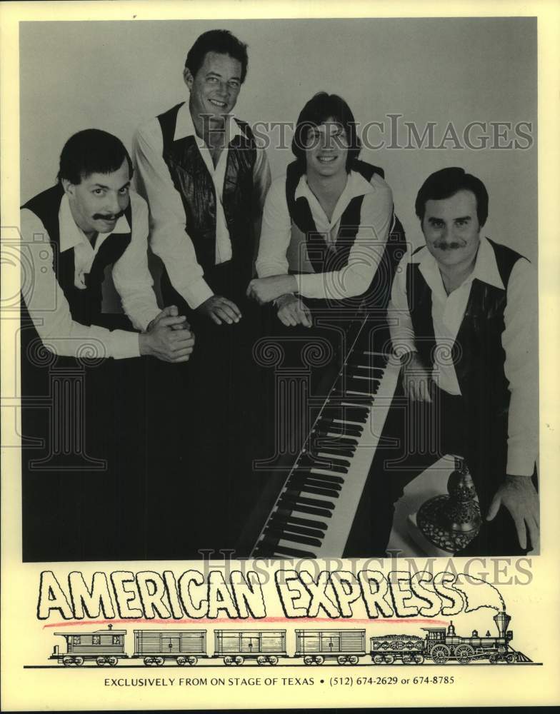 Press Photo Four Members of the band American Express, Entertainers, Musicians - Historic Images