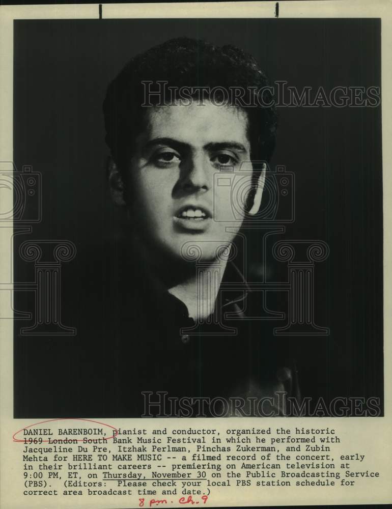 1969 Press Photo Daniel Barenboim, Pianist and Conductor - Historic Images