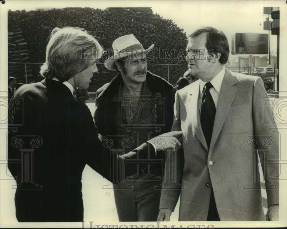 Actor Kenneth Mars with co-stars in show scene - Historic Images