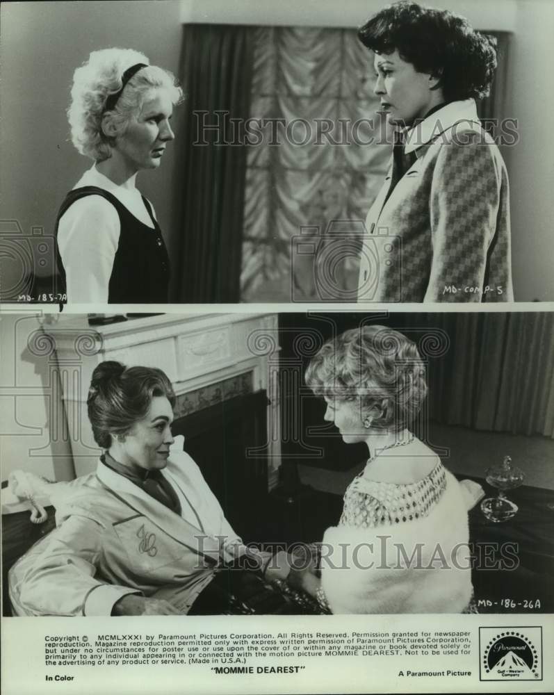 1981 Press Photo Diana Scarwid, Actress, co-star in composite of &quot;Mommy Dearest&quot; - Historic Images