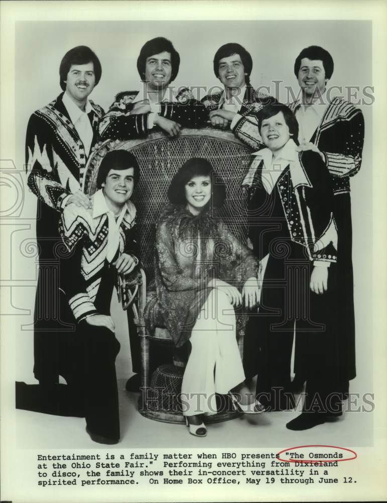 Press Photo "The Osmonds at the Ohio State Fair" on HBO Television Special - Historic Images