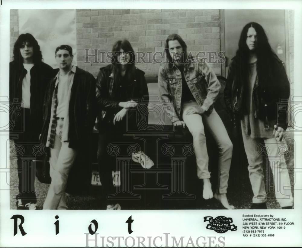 1999 Press Photo Five members of the band Riot - Historic Images