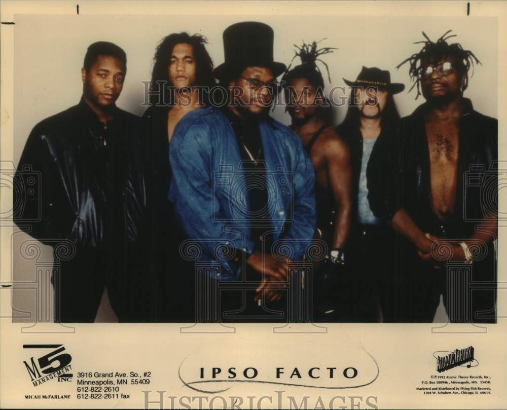 1992 Press Photo Six members of the band Ipso Facto - Historic Images