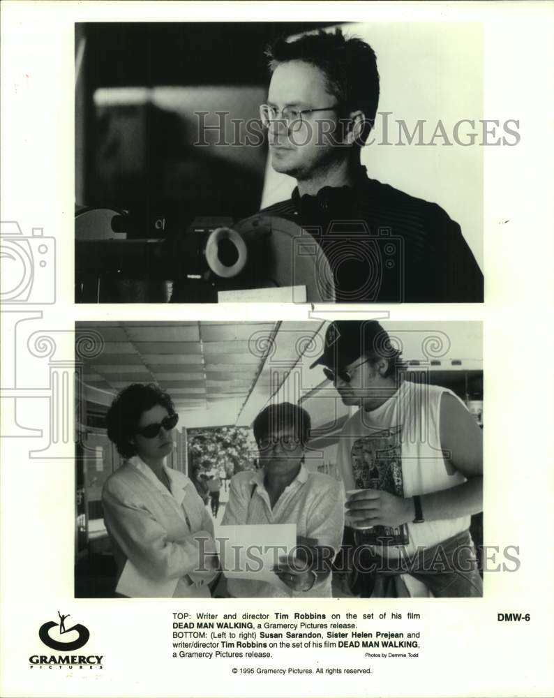 1995 Director Tim Robbins with Actors on set of &quot;Dead Man Walking&quot; - Historic Images