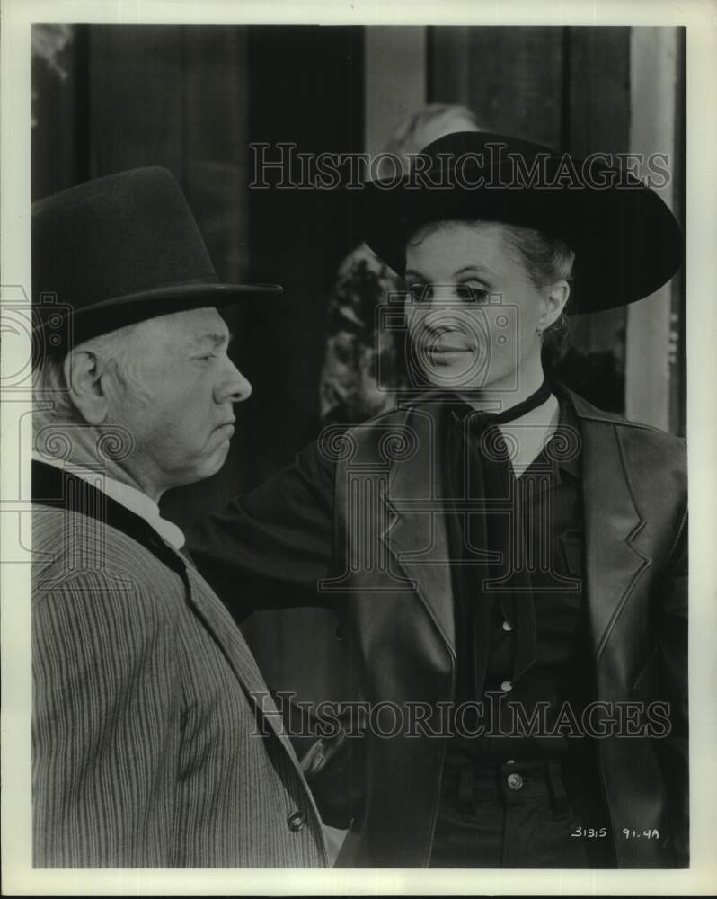 Press Photo Actors Mickey Rooney and Pamela Austin in "Evil Roy Slade" Movie - Historic Images
