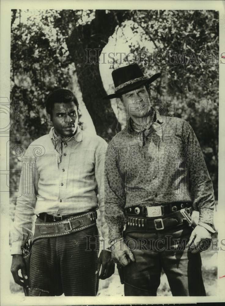 1968 Press Photo Actors Otis Young and Don Murray in Television's "The Outcasts" - Historic Images