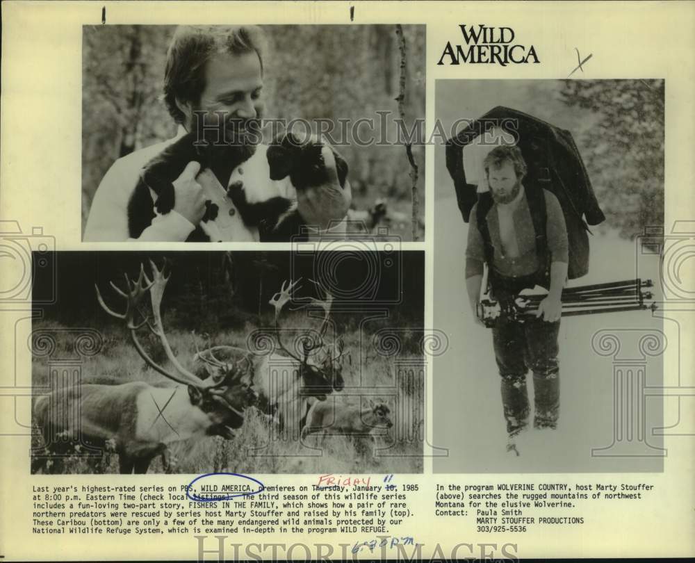 1985 Marty Stouffer, &quot;Wild America&quot; Television Host with Animals - Historic Images