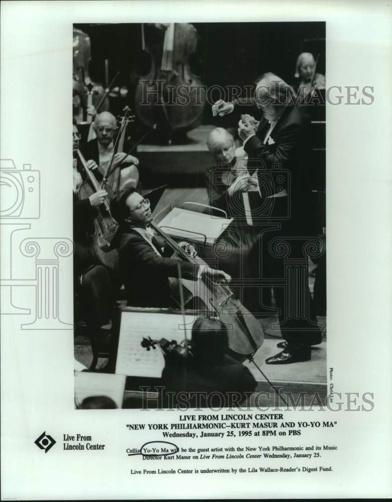 1995 Press Photo Live from Lincoln Center, "New York Philharmonic" on PBS-TV - Historic Images