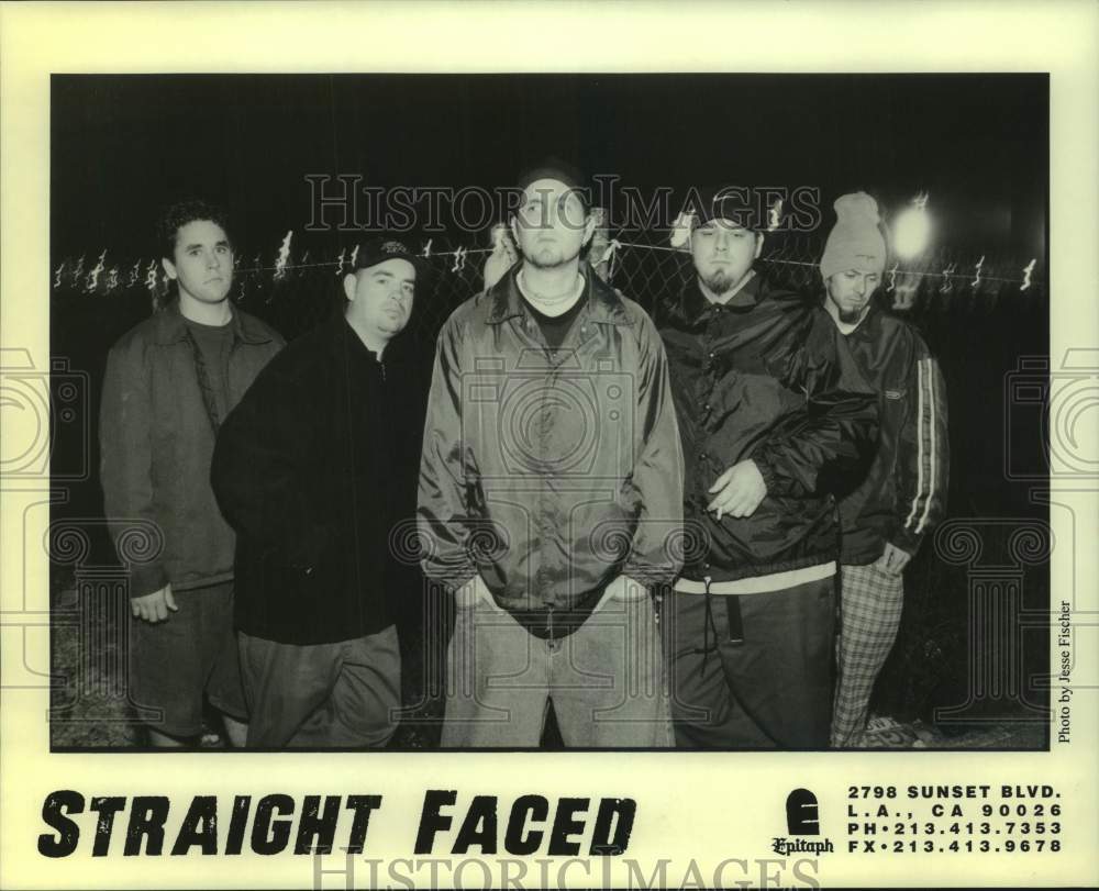 Press Photo Members of Straight Faced, American punk rock band. - Historic Images