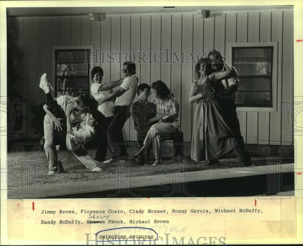 Press Photo Eight members of the Swingtime Swingers, Dancers - Historic Images