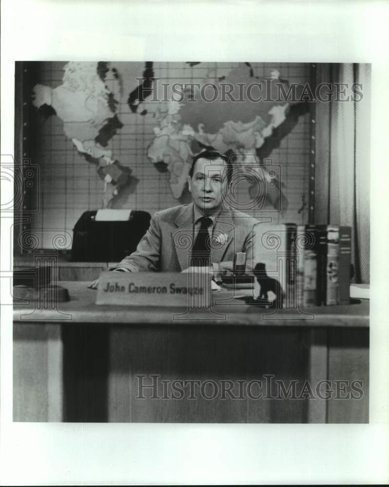 1986 John Cameron Swayze of &quot;Camel News Caravan&quot; on NBC-TV - Historic Images
